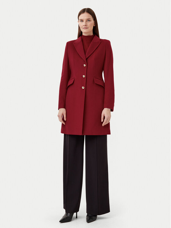 Motivi Motivi Gyapjú kabát 0039Q200539N Bordó Slim Fit