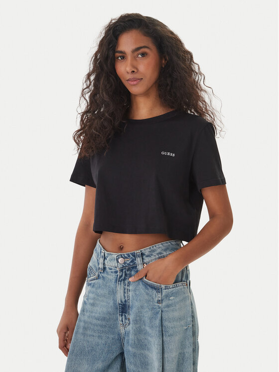 Guess Guess Футболка V6GI17 K2984 Чорний Regular Fit