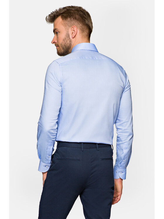 Lancerto Lancerto Koszula Maia 8 Błękitny Regular Fit