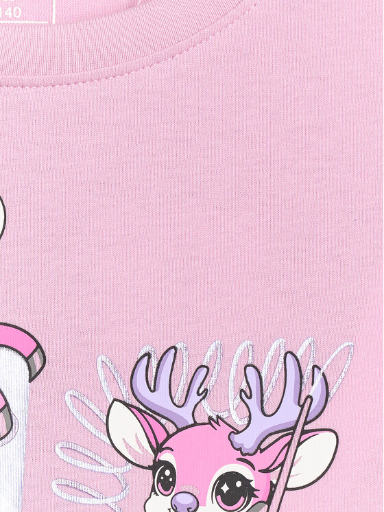 4F 4F T-Shirt CHRISTMAS DROP Różowy jasny Regular Fit