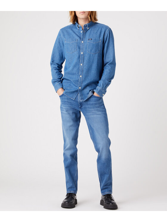 Wrangler Wrangler Jeansy W15QJX21Y Niebieski Straight Leg
