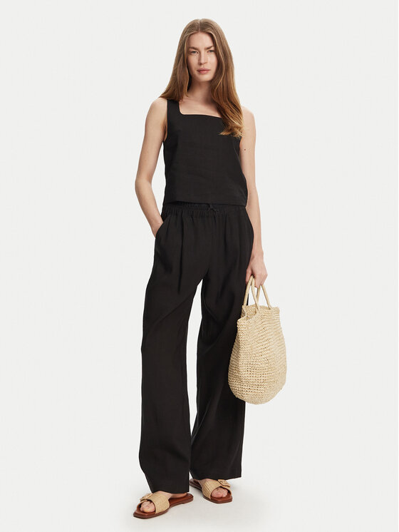 Marella Marella Παντελόνι υφασμάτινο Fred 2513131085 Μαύρο Wide Leg