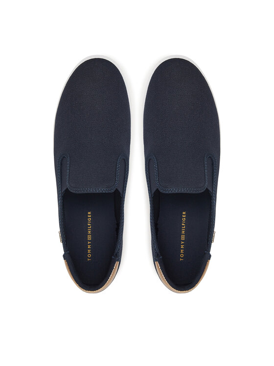 Tommy Hilfiger Tommy Hilfiger Teniszcipő Vulc Canvas Slip-On Sneaker FW0FW08645 Sötétkék