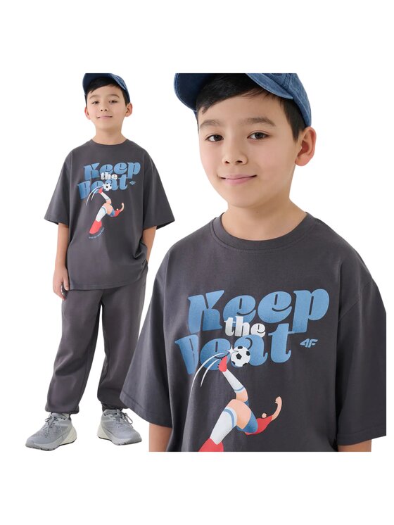 4F 4F T-Shirt 4FJASAW24TTSHM2596-022S Czarny Oversize