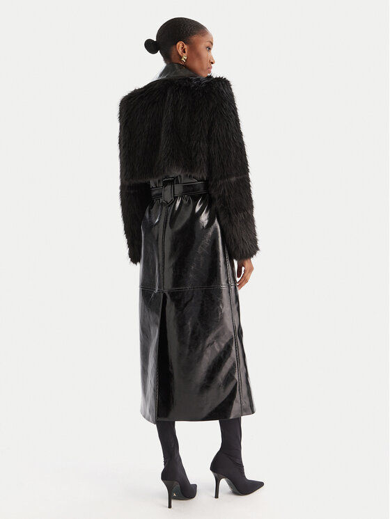 Babylon Babylon Jacke aus Kunstleder S00772 Schwarz Regular Fit