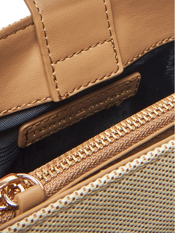 Tommy Hilfiger Tommy Hilfiger Дамска чанта Th Heritage Mini Satchel Canvas AW0AW17406 Бежов