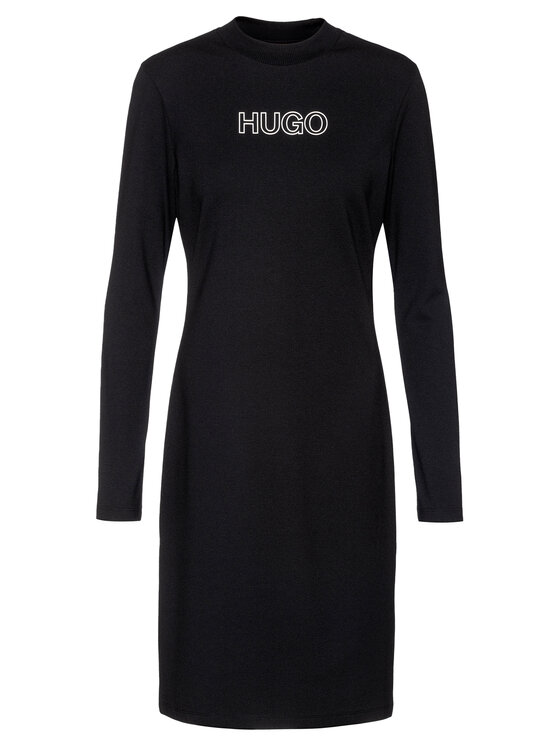 HUGO Hugo Kootud kleit Dassy 50449838 Must Slim Fit
