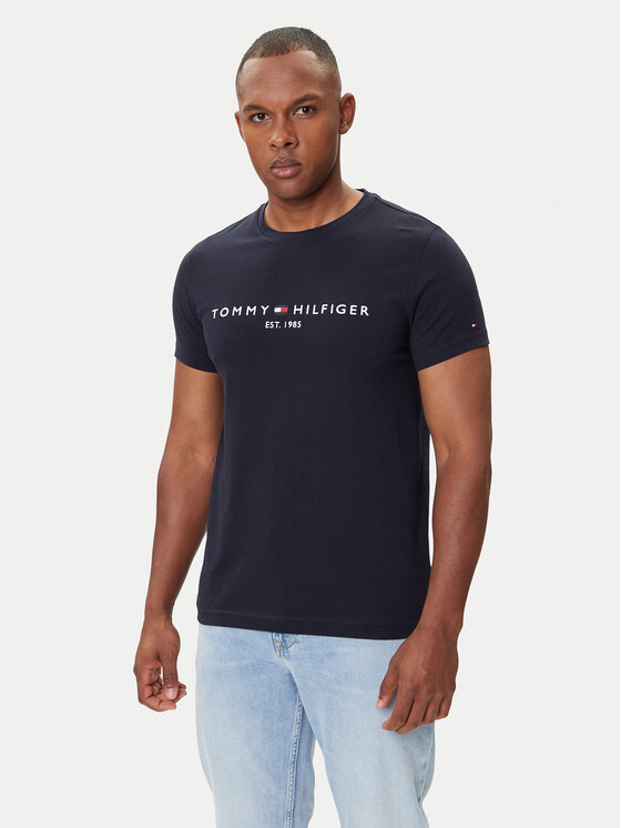 Tommy Hilfiger Tommy Hilfiger Tricou Core Logo Tee MW0MW11465 Bleumarin Slim Fit