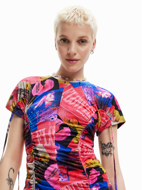 Desigual Desigual Ежедневна рокля Dijon 23SWVK45 Цветен Slim Fit