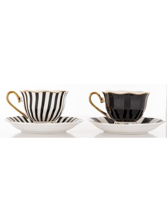 MIAhome MIAhome Komplet filiżanek ze spodkami w pudełku 90 ml BETTY ESPRESSO Czarny