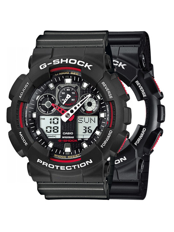 Casio Casio Zegarek SET GA-100-1A4ER + BEZEL 10508136 + PASEK 10467764 Czarny