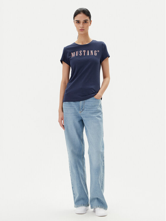 Mustang Mustang T-Shirt Loa 1016146 Niebieski Slim Fit