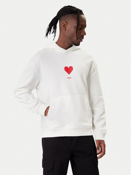 HUGO HUGO Felpa Dalentinos 50554025 Bianco Relaxed Fit