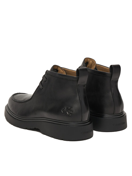 Calvin Klein Calvin Klein Šnurovacia obuv Combat Apron Mid Boot Lth YM0YM01445 Čierna