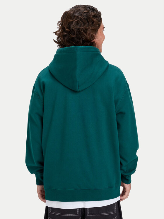 Quiksilver Quiksilver Mikina Double Up EQYFT05155 Tmavo zelená Oversize