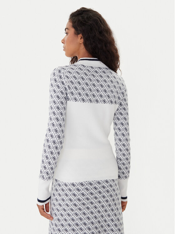 Guess Guess Sweter W5BR24 Z3JD2 Écru Slim Fit
