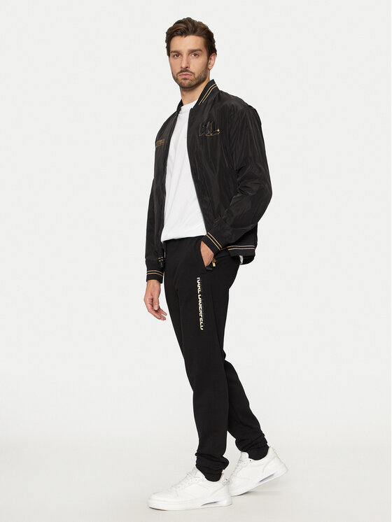 KARL LAGERFELD KARL LAGERFELD Donji dio trenerke 705464 551900 Crna Regular Fit