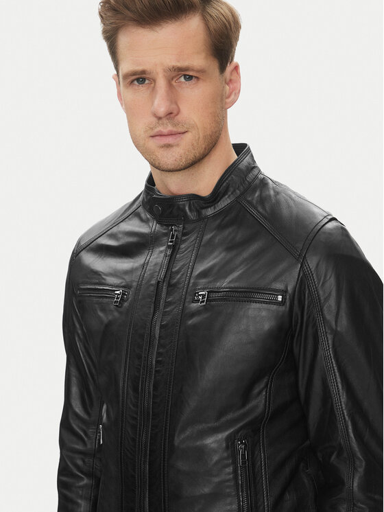 Serge Pariente Serge Pariente Lederjacke Erico Schwarz Regular Fit
