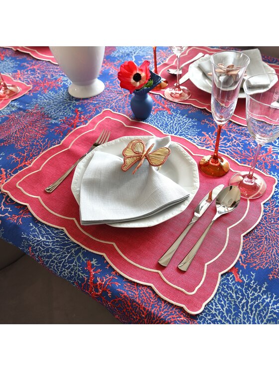 Roseberry Home Roseberry Home Podkładka na stół haftowane Magenta Onde Różowy