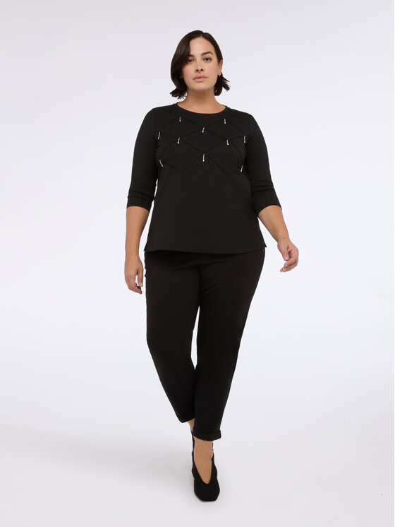 Fiorella Rubino Fiorella Rubino Bluzka G095L008772N033 Czarny A-Line Fit