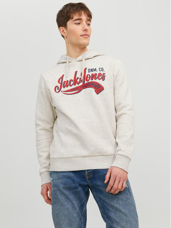 Jack&Jones Džemperis ar kapuci Logo 12233597 Pelēks Standard Fit