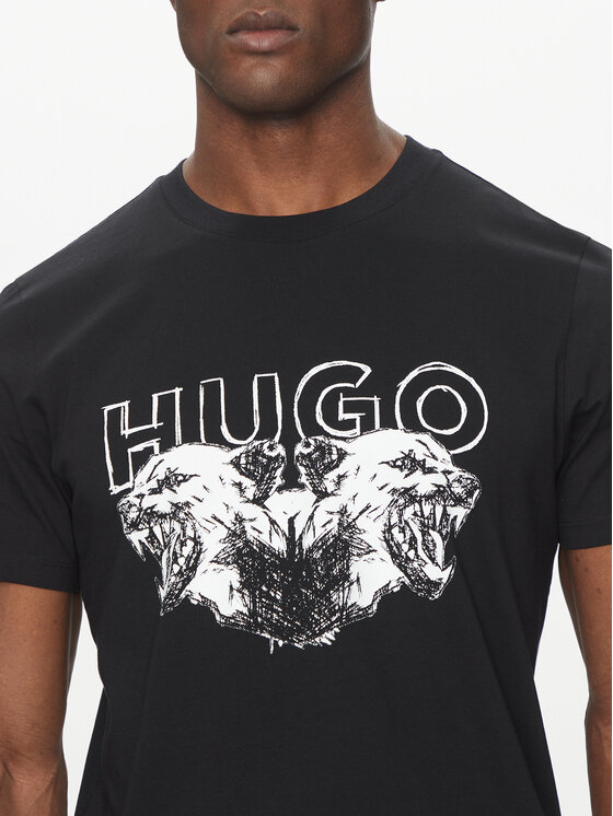 HUGO HUGO Marškinėliai Durro 50538257 Juoda Regular Fit