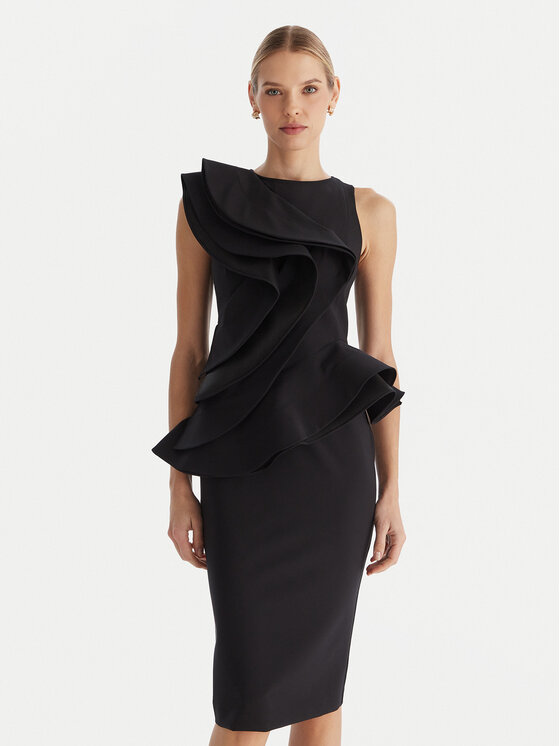 Babylon Babylon Coctailkleid MF0214 Schwarz Slim Fit