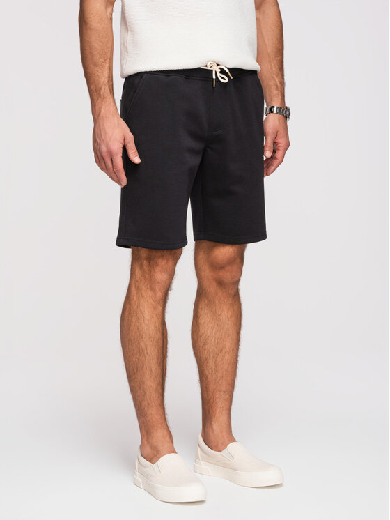 Ombre Ombre Szorty materiałowe OM-SRSK-0124 Czarny Regular Fit