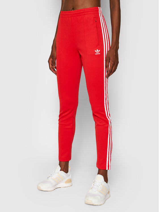 adidas Spodnie dresowe Primeblue Sst Track H34579 Czerwony Slim Fit