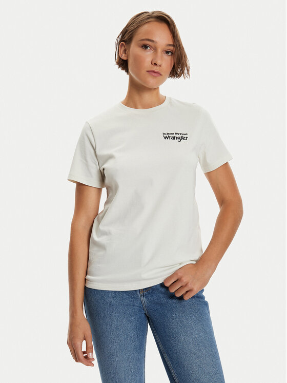 Wrangler T-shirt Graphic 112356428 Bianco Regular Fit, taglia : XL
