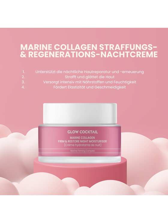 Glow Cocktail Glow Cocktail Krem Nocny Kolagen Morski – Ujędrniający 50 ml Pielęgnacja na noc