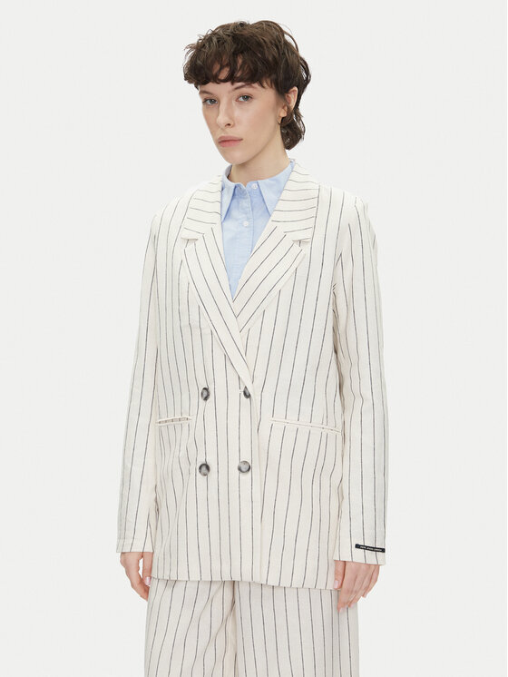 Pepe Jeans Pepe Jeans Švarkas Hannah PL402589 Écru Loose Fit