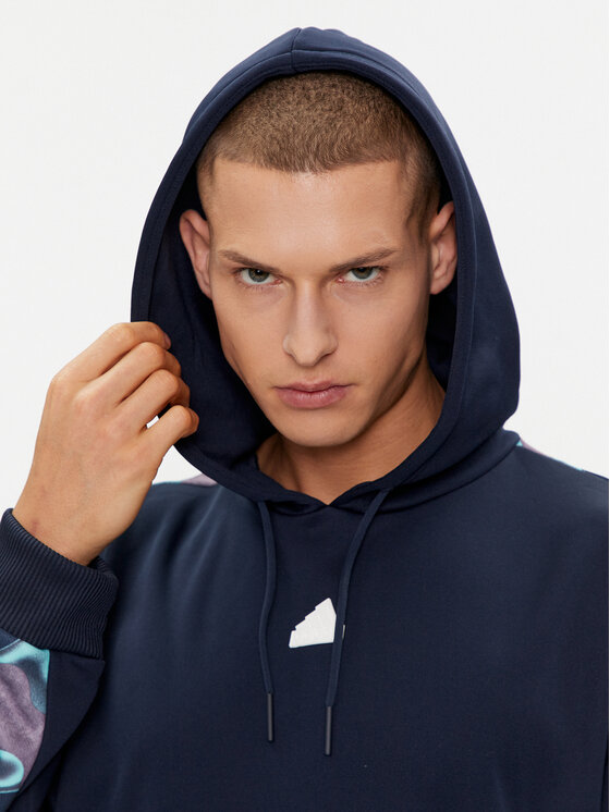 adidas adidas Світшот Future Icons Allover Print IJ8848 Cиній Loose Fit