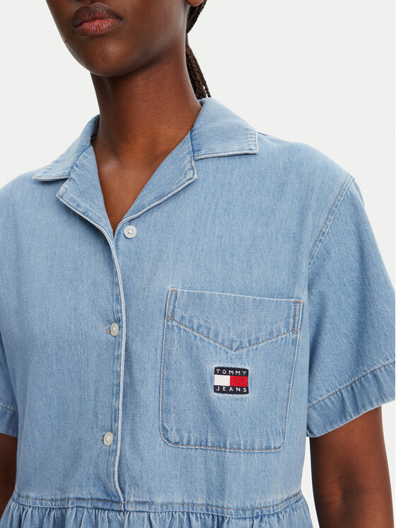 Tommy Jeans Tommy Jeans Džínové šaty DW0DW20372 Modrá Relaxed Fit