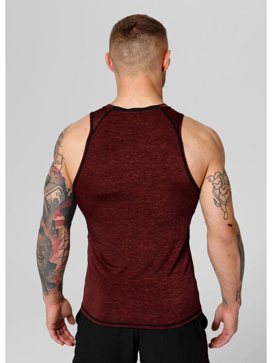 PITBULL PITBULL Koszulka techniczna Tank Top Rashguard Performance Pro plus New Logo 3XL Bordowy Regular Fit