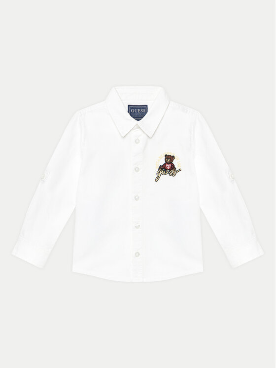 Guess Guess Cămașă N5RH10 W9CL0 Alb Regular Fit