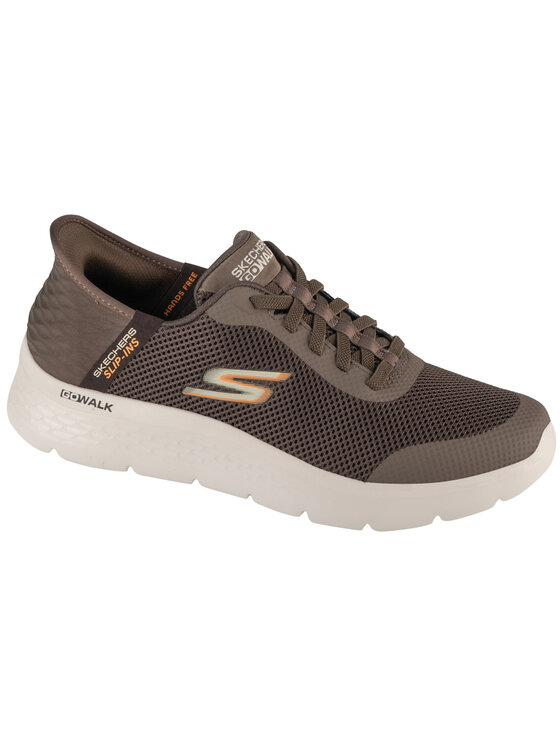 Sneakersy, rozmiar 44.5, Brązowe, Skechers Slip-Ins: Go Walk Flex - Hands Up