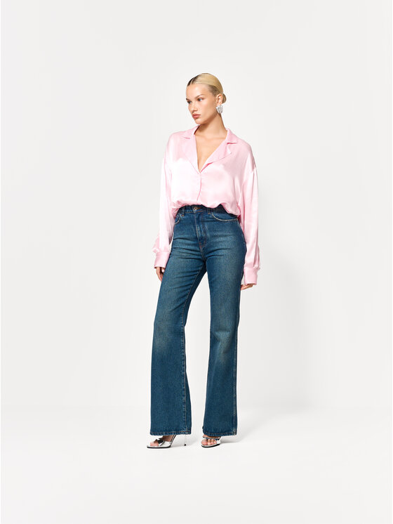 La Mania La Mania Košeľa KAI Svetloružová Basic Fit
