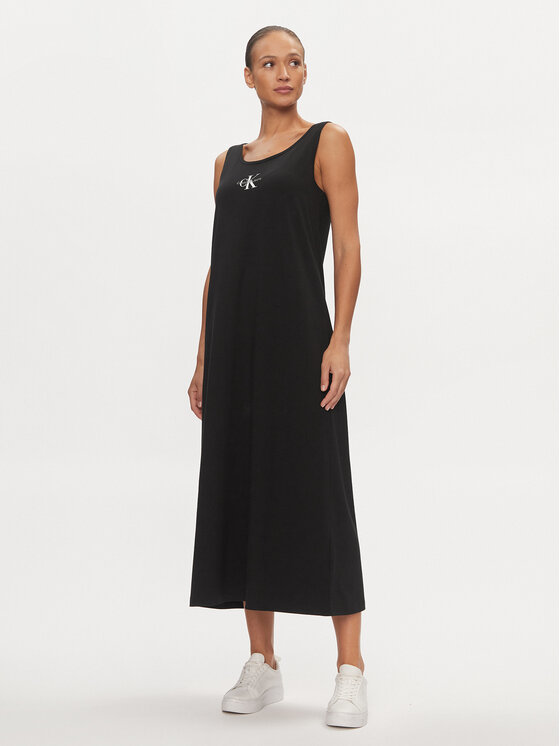 Calvin Klein Jeans Letné šaty Monologo J20J223702 Čierna Loose Fit