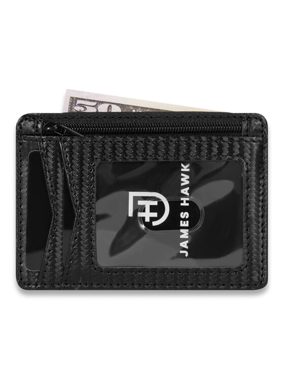 James Hawk James Hawk Mały Portfel Męski Męski skórzany portfel slim z RFID Szary