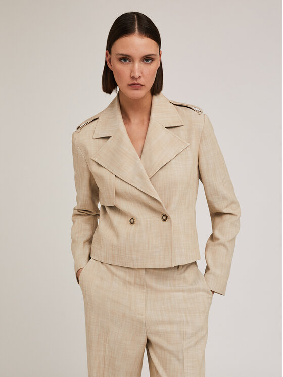 Motivi Motivi Giacca di transizione R159Q001016N002 Crema Regular Fit