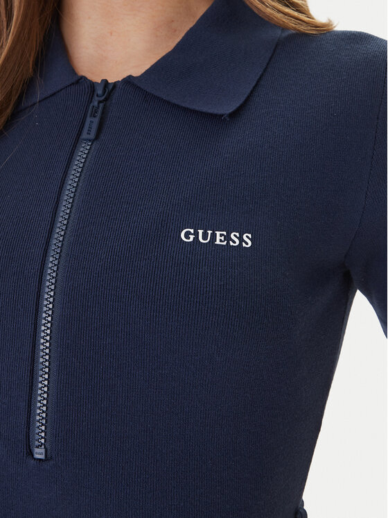 Guess Guess Džemper haljina V6RK08 Z4642 Tamnoplava Slim Fit