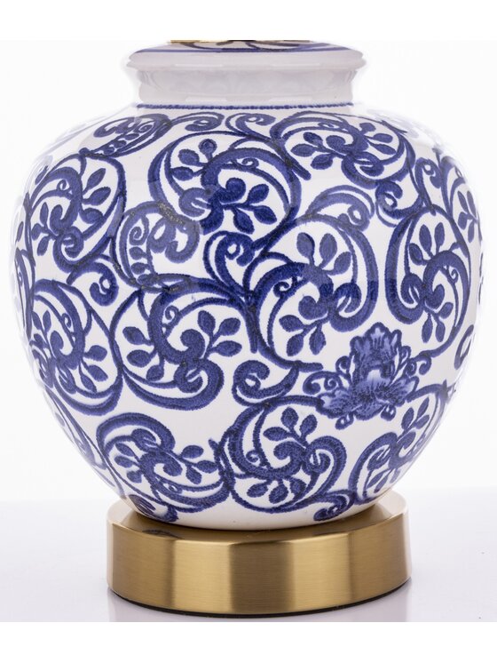 MIAhome MIAhome Lampka nocna Lampa stołowa ceramiczna z abażurem DINAH Biały
