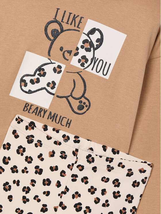 Mayoral Mayoral Komplet bluzka i legginsy 4719 Beżowy Regular Fit