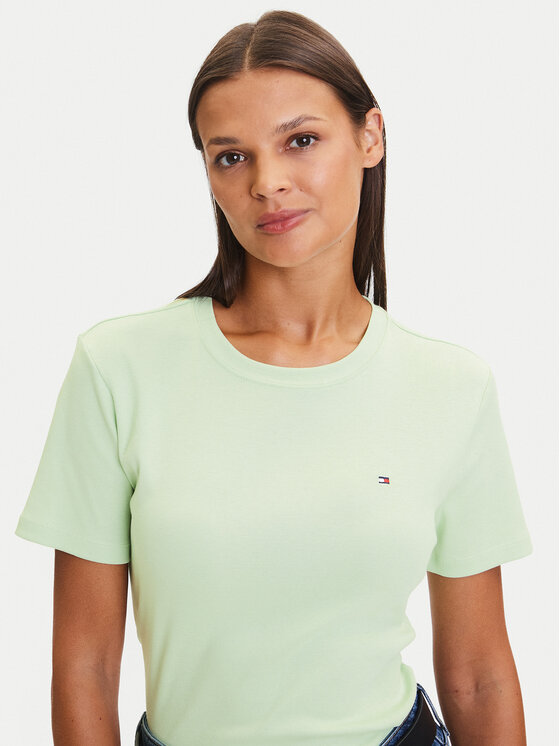 Tommy Hilfiger Tommy Hilfiger Marškinėliai New Cody WW0WW40587 Žalia Slim Fit