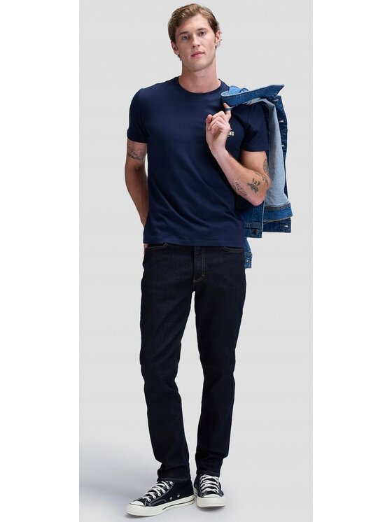 Lee Lee T-Shirt SMALL LOGO TEE Niebieski Regular Fit