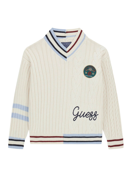 Guess Guess Sweter L6YR14 Z0892 Kremowy Regular Fit
