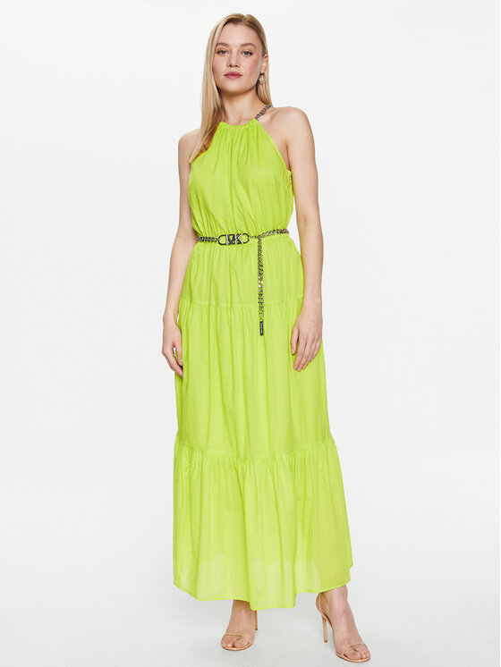 MICHAEL Michael Kors Rochie de zi MS381P04YJ Verde Regular Fit Femei imagine noua