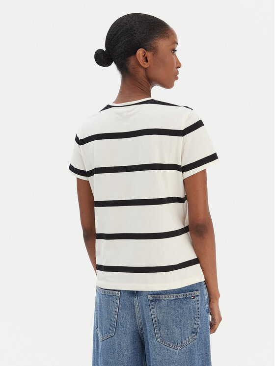 Tommy Hilfiger Tommy Hilfiger T-Shirt Script WW0WW47809 Béžová Regular Fit