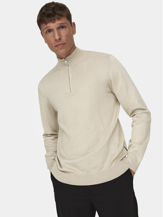 Only & Sons Only & Sons Sweter Wyler 22021264 Beżowy Regular Fit